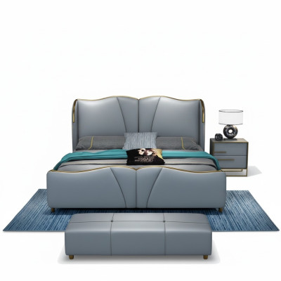 Design Blau 2x Nachttisch Beistelltische Schlafzimmer Holz Luxus Konsolen