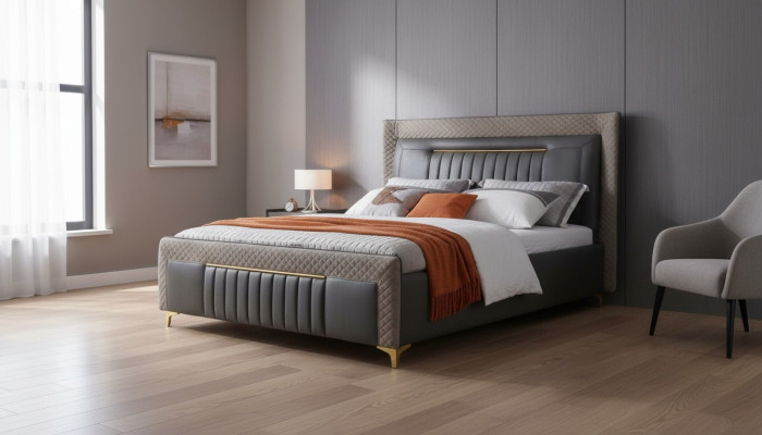 Modernes Bett Betten modernes Luxus Leder Bett Hotelbett Doppelbett Neu