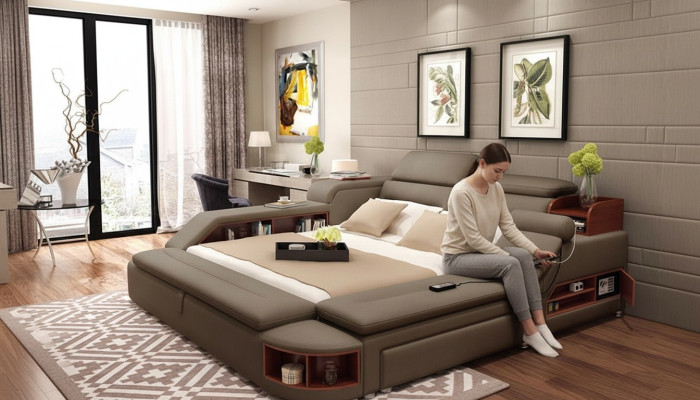 Multifunktion Bett Doppelbetten Modernes Bettgestell Betten 180x200cm