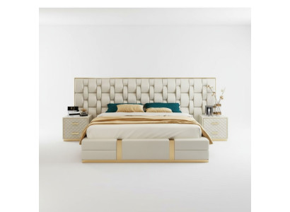 Bett Polster Design Luxus Doppel Hotel Betten beige Luxus Hotel Neu