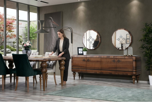 Klassisches Braunes Sideboard Designer Luxus Holz Möbel Kommode Möbel
