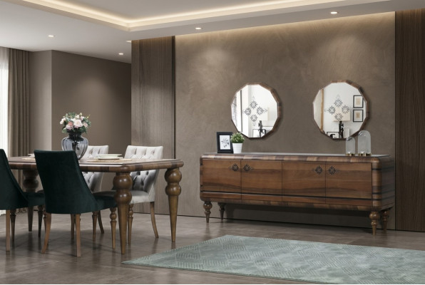 Klassisches Braunes Sideboard Designer Luxus Holz Möbel Kommode Möbel