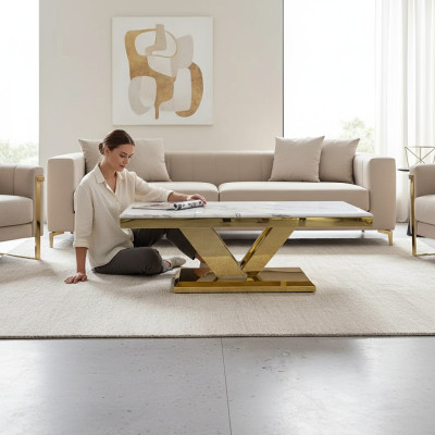 Couchtisch Design Tisch Wohnzimmer Luxus Couchtische Möbel 130x70 Metall