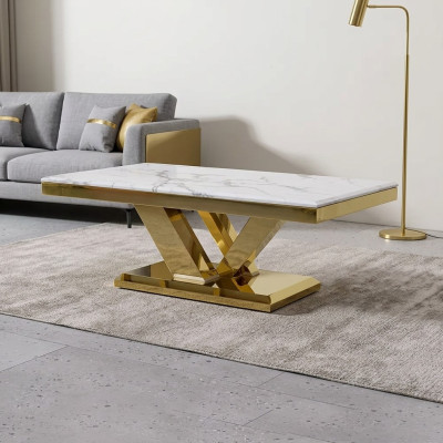 Couchtisch Design Tisch Wohnzimmer Luxus Couchtische Möbel 130x70 Metall
