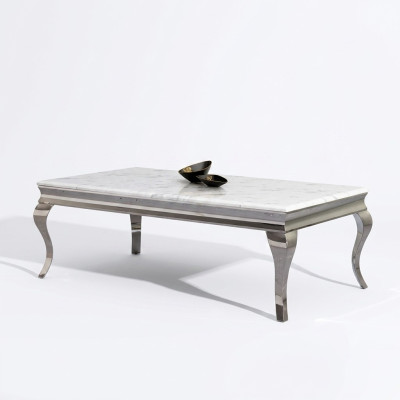 Couchtisch Design Wohnzimmer Luxus Tisch Sofa Beistelltisch 130x70 Silber
