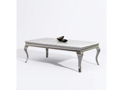 Couchtisch Design Wohnzimmer Luxus Tisch Sofa Beistelltisch 130x70 Silber