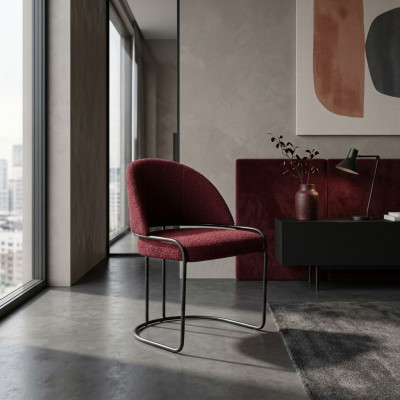 Roter Designer Stuhl Polster Einsitzer Textil Esszimmer Luxus Stühle