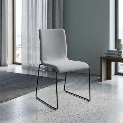 Grauer Einsitzer Mit Edelstahlfüßen Designer Stühle Esszimmer Möbel Neu