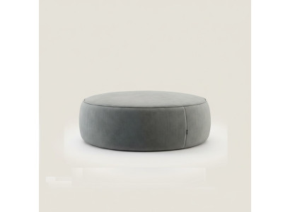 Runder Grauer Sitzhocker Luxus Pouf Schlafzimmer Möbel Beistellhocker