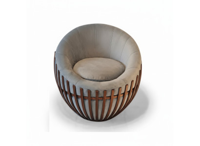 Designer Grauer Sessel Wohnzimmermöbel Polster Sitz Textil Sessel Lounge Club