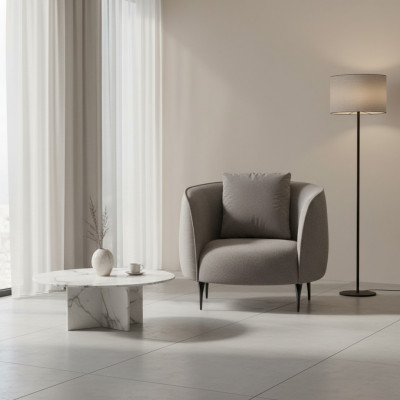 Taupe Moderner Sessel Wohnzimmer Einsitzer Luxus Design Polster Möbel Lounge