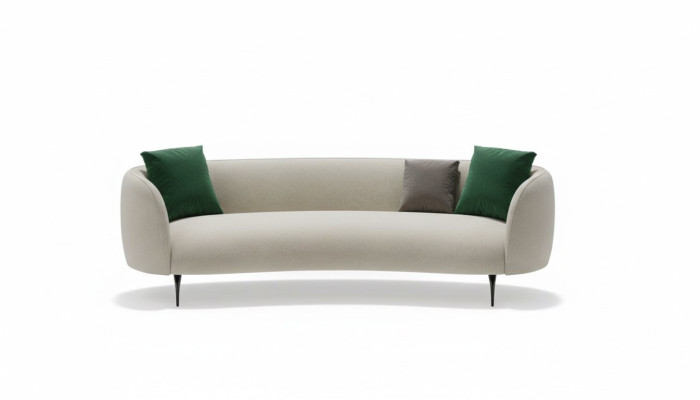 Designer Weißer Dreisitzer Wohnzimmer 3-Sitzer Couch Textil Couchen Neu