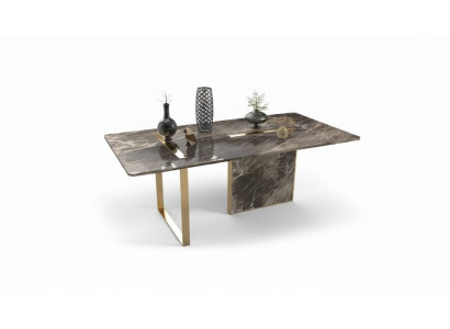 Designer Luxus Esstisch Edelstahl Tisch Esszimmer Holz Möbel Tische Neu