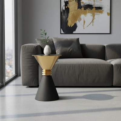 Designer Runder Edelstahl Beistelltisch Mit Moderner Luxus Glasplatte
