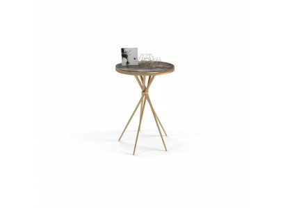 Runder Beistelltisch Luxus Edelstahltisch Wohnzimmer Möbel mit Stahlbein