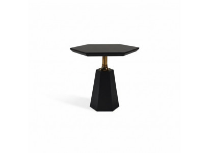 Schicker Schwarzer Sechseckiger Beistelltisch Wohnzimmer Couchtisch Tisch