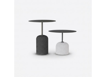 Schwarz weiße Couchtisch Garnitur Luxus 2x Runde Designer Beistelltische Tisch
