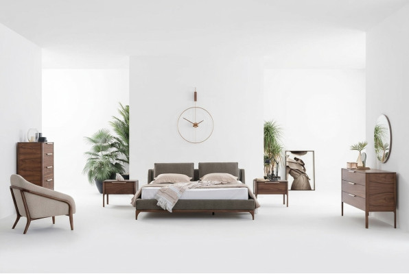 Schlafzimmer Komplett Set Bett 2x Nachttische Kommode Schrank Modern