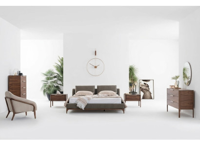 Schlafzimmer Komplett Set Bett 2x Nachttische Kommode Schrank Modern