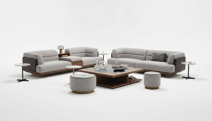 Luxus Sofa Grau Wohnzimmer Polster Textil Dreisitzer Couch Sofas Couchen