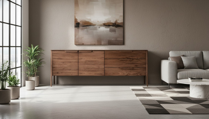 Sideboard Design Beige Luxus Esszimmer Set Kommode mit Holz Sidebaords