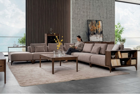 Luxus 2tlg Wohnzimmer Set Ecksofa L-form mit Couchtisch Modernes Design