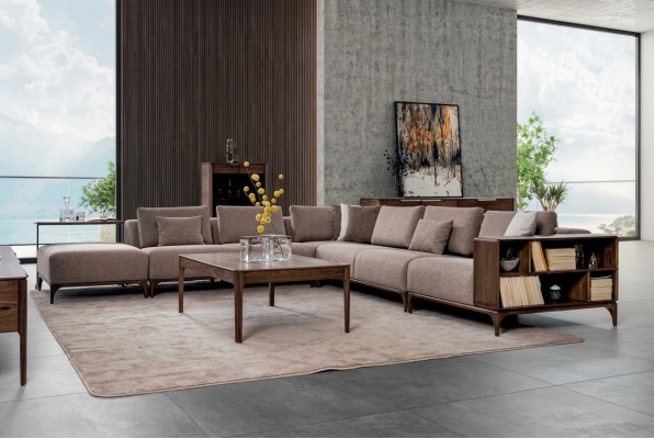 Luxus 2tlg Wohnzimmer Set Ecksofa L-form mit Couchtisch Modernes Design
