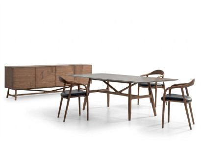 Modernen 6tlg Esszimmer Set Tisch 4x Stühle mit Anrichte Essgarnitur Gruppe