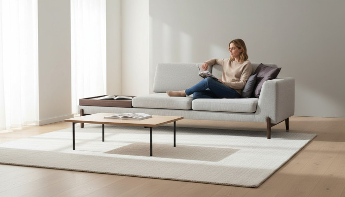 Luxus Wohnzimmer Sofa Modernen Design Holz mit Textil Lounge Club Sofa Big