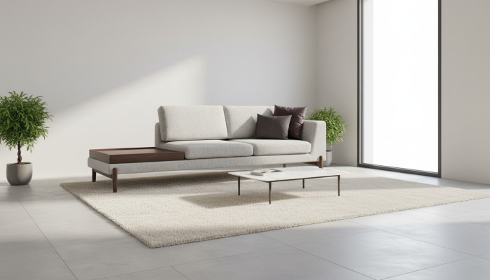 Luxus Wohnzimmer Sofa Modernen Design Holz mit Textil Lounge Club Sofa Big