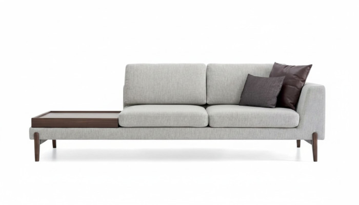 Luxus Wohnzimmer Sofa Modernen Design Holz mit Textil Lounge Club Sofa Big