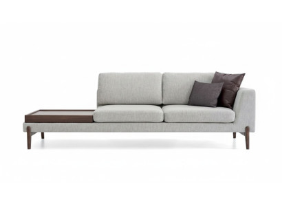 Luxus Wohnzimmer Sofa Modernen Design Holz mit Textil Lounge Club Sofa Big