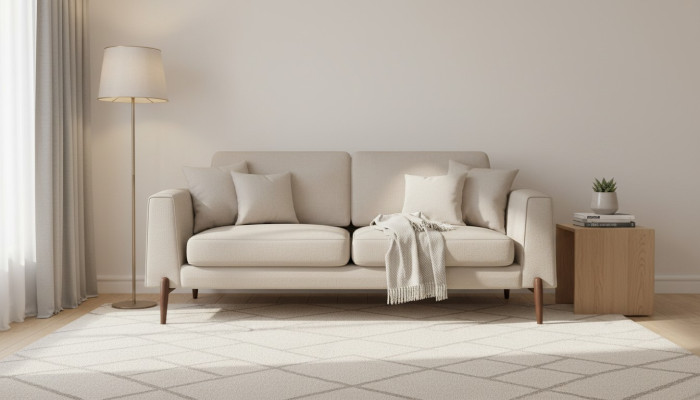 Luxus Wohnzimmer Sofa Modernen Design Holz mit Textilien Couchen Sofas