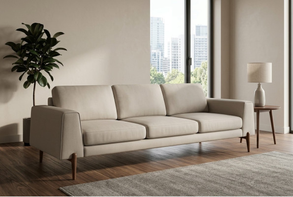 Luxus Sofa Grau Farbe Wohnzimmer Polster Textil Dreisitzer Couch Couchen