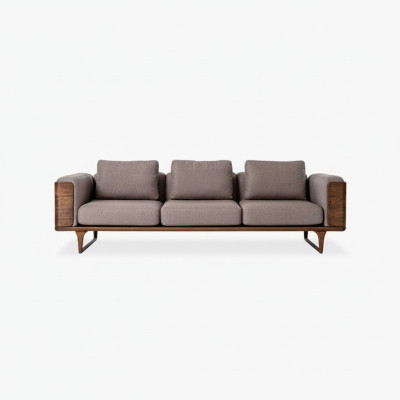 Luxus Wohnzimmer Sofa Modernen Design Holz mit Textilien 270cm Big Sofas