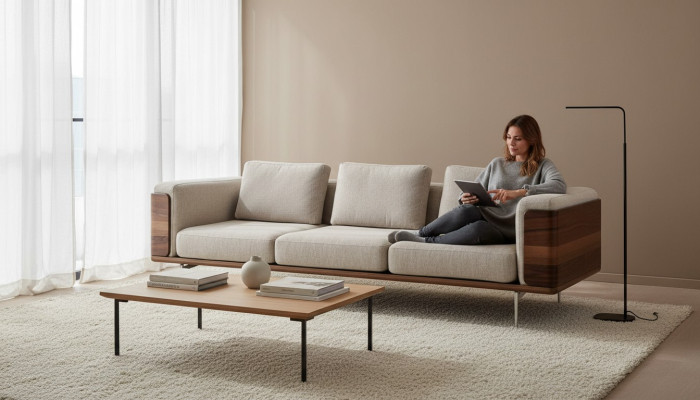 Sofa Für Wohnzimmer Luxus Modernen Designen mit Armlehnen Dreisitzer Design