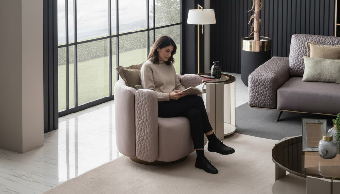 Stilvolle Sessel Wohnzimmer Rosa Modernen Holz Couch Lounge Club Möbel