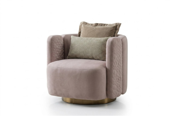 Stilvolle Sessel Wohnzimmer Rosa Modernen Holz Couch Lounge Club Möbel