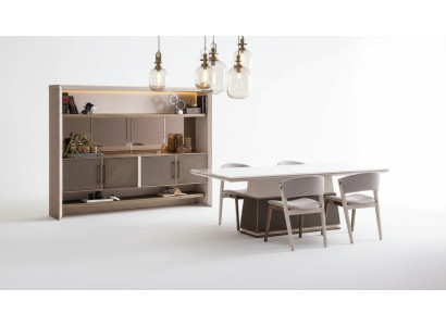 Luxus 6 Stück Esszimmer Set Esstisch 4x Stühle Anrichte 6 Stück modernes Designer Set