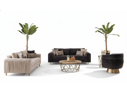 Schiker Sofagarnitur Sofa 3+3 Sitzer mit Sessel für Wohnzimmer Neu Designen