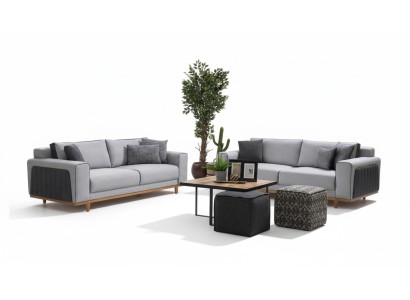 Duosofa aus Stoff Couch Polster Gemütliche Stoff-Couch Zweisitz-Stoffsitzbank