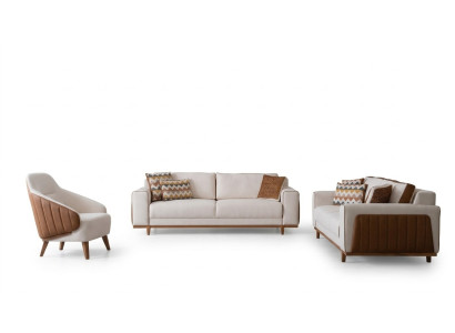 Stilvoll Sofagarnitur 3+2+1 Sitz Sessel Hochwertig Möbel Luxus Designen