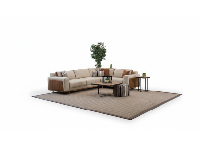 Ecksofa L-Form Wohnzimmer Modernen Luxus Möbel Couch Eckgarnitur Beige