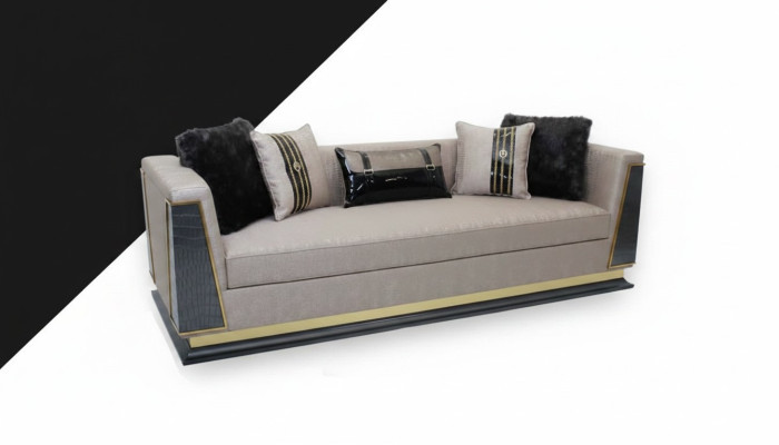 Klassisch Sofa 3 Sitzer Design Wohnzimmer Möbel Dreisitzer Stoffsofa
