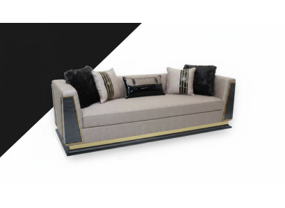 Klassisch Sofa 3 Sitzer Design Wohnzimmer Möbel Dreisitzer Stoffsofa