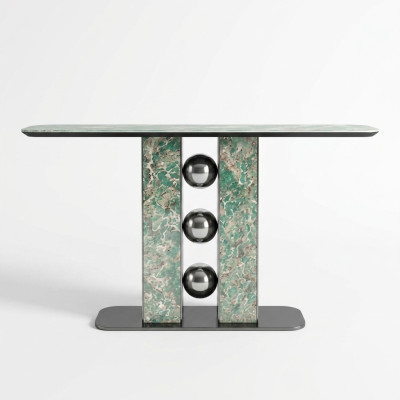 Modern Luxus Konsolentisch Designer Grau Holz Wohnzimmer Neu Möbel