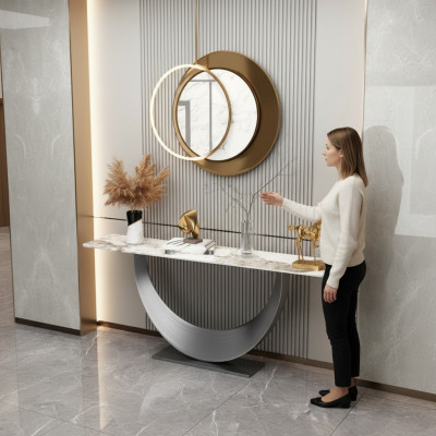 Konsolen Designer Luxus Modern Konsolentisch Edelstahl Design Silber