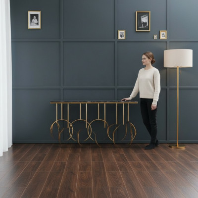 Wohnzimmertisch Luxus Möbel Konsolentisch Edelstahl Design Gold Neu