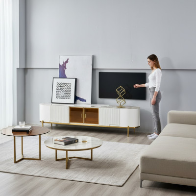 Luxus rtv Lowboard tv Ständer Sideboard Wohnzimmer Holz Weiß Modern