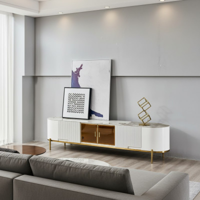Luxus rtv Lowboard tv Ständer Sideboard Wohnzimmer Holz Weiß Modern